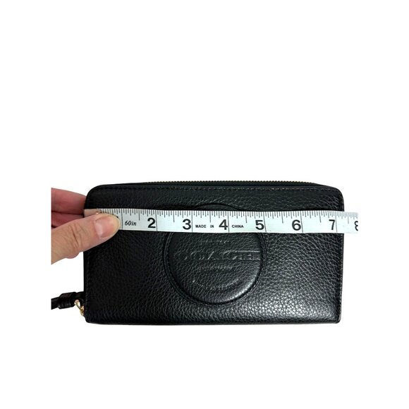 Coach DEMPSEY Large PHONE WALLET Pebbled Leather Black NEW - Picture 10 of 11